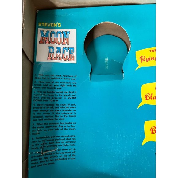 vintage 1970s Stevens magnetic moon race toy game rare! - Picture 8 of 12